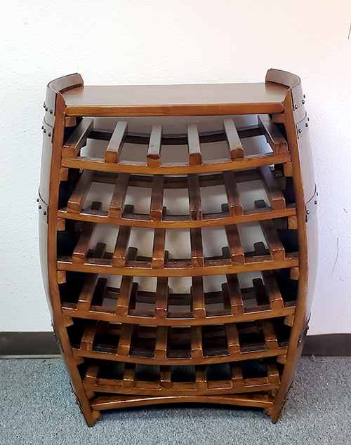 Wooden barrel best sale wine rack